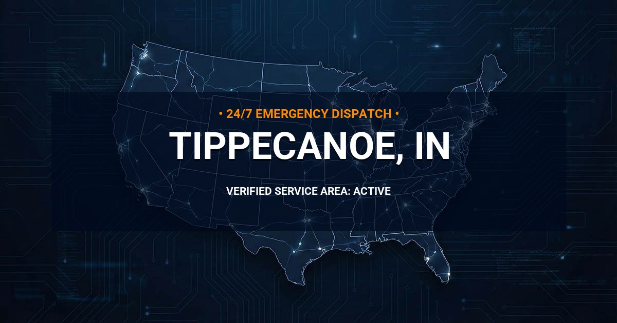 Emergency Plumbing Dispatch Map for Plumbing Services: Tippecanoe, IN