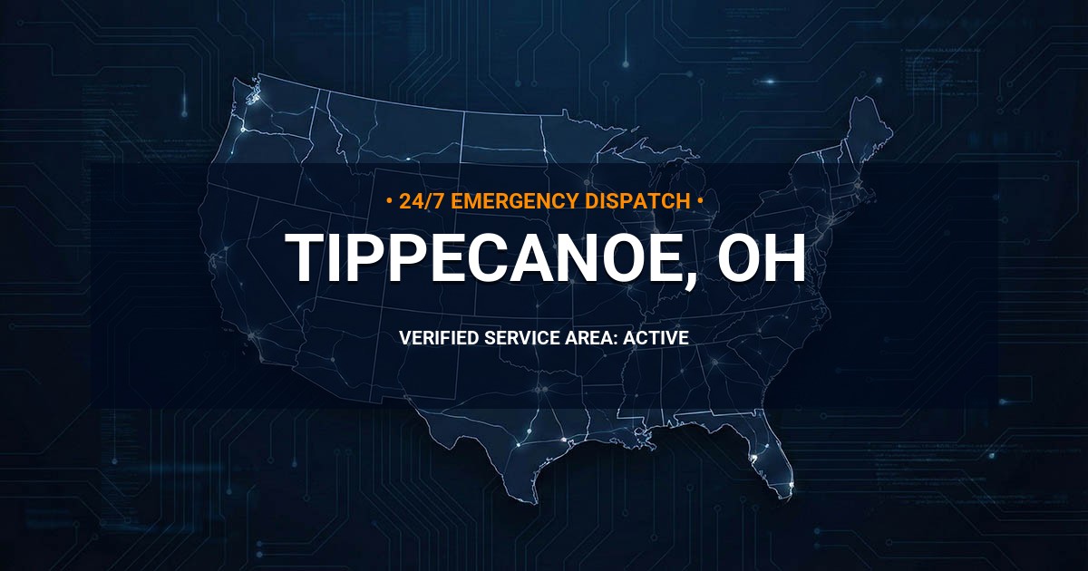 Emergency Plumbing Dispatch Map for Plumbing Services: Tippecanoe, OH