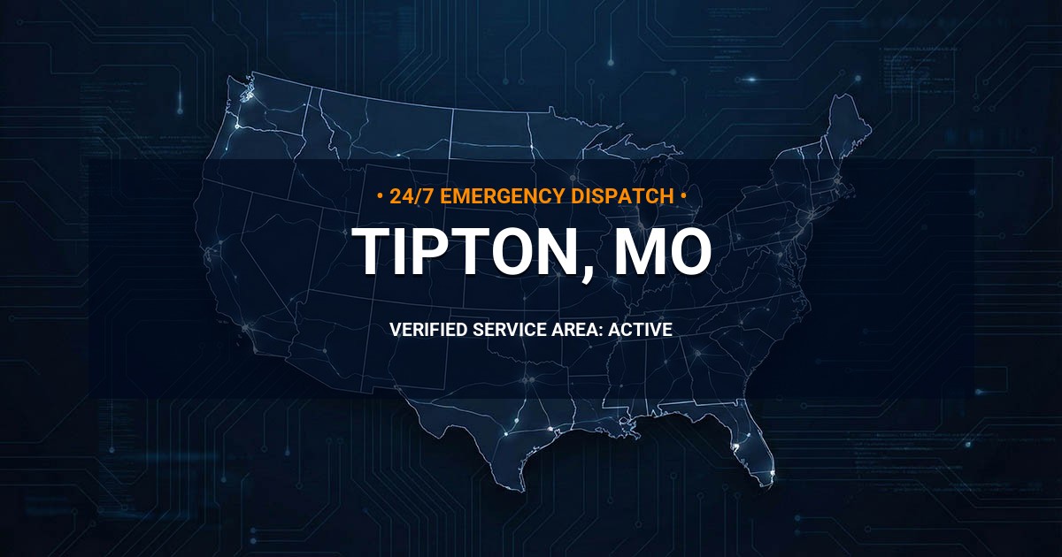 Emergency Plumbing Dispatch Map for Plumbing Services: Tipton, MO