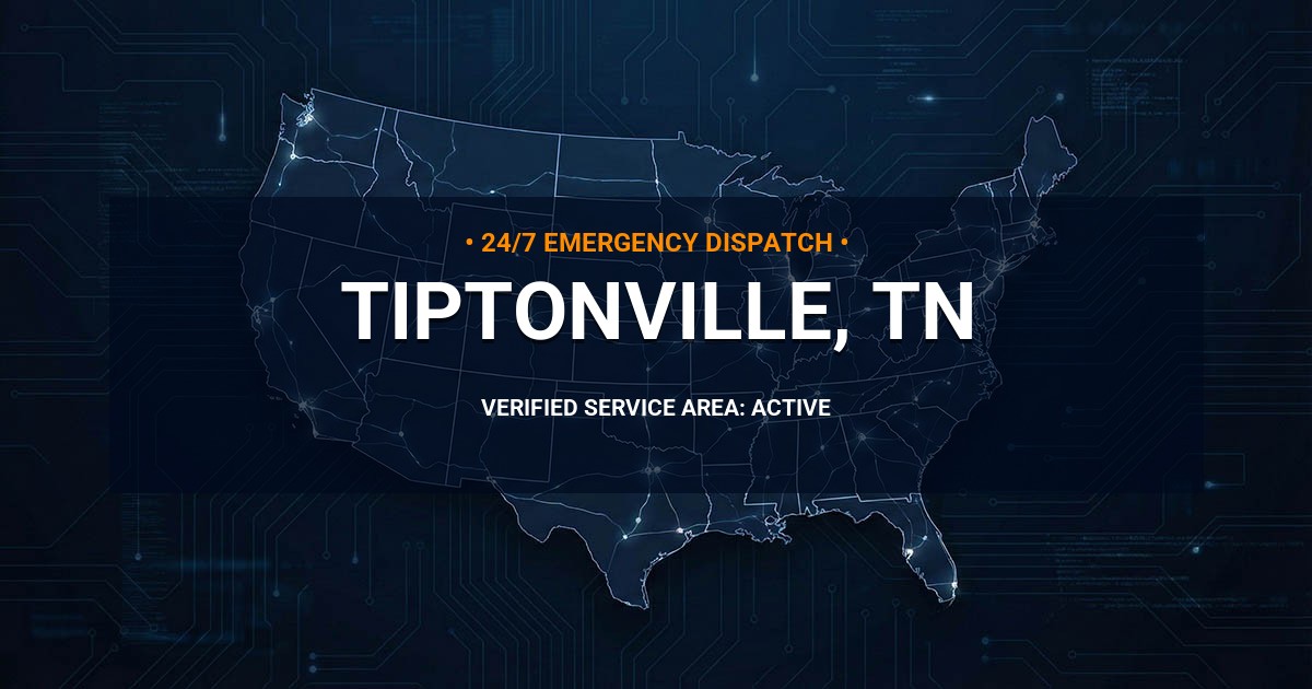 Emergency Plumbing Dispatch Map for Plumbing Services: Tiptonville, TN