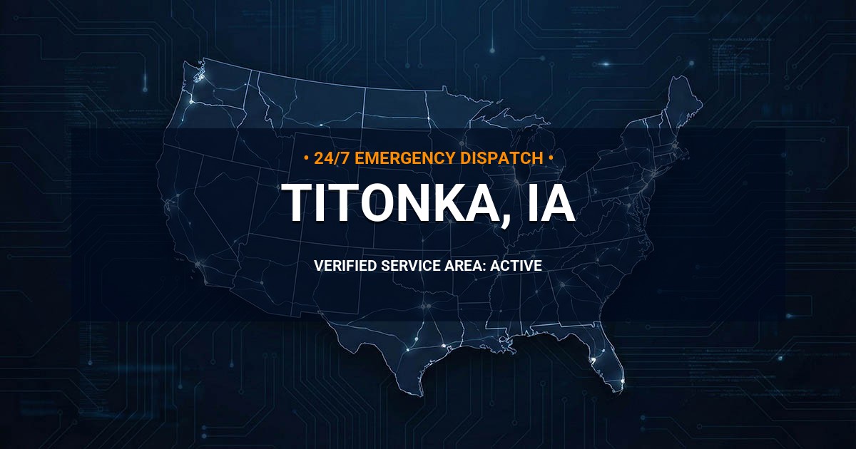 Emergency Plumbing Dispatch Map for Plumbing Services: Titonka, IA