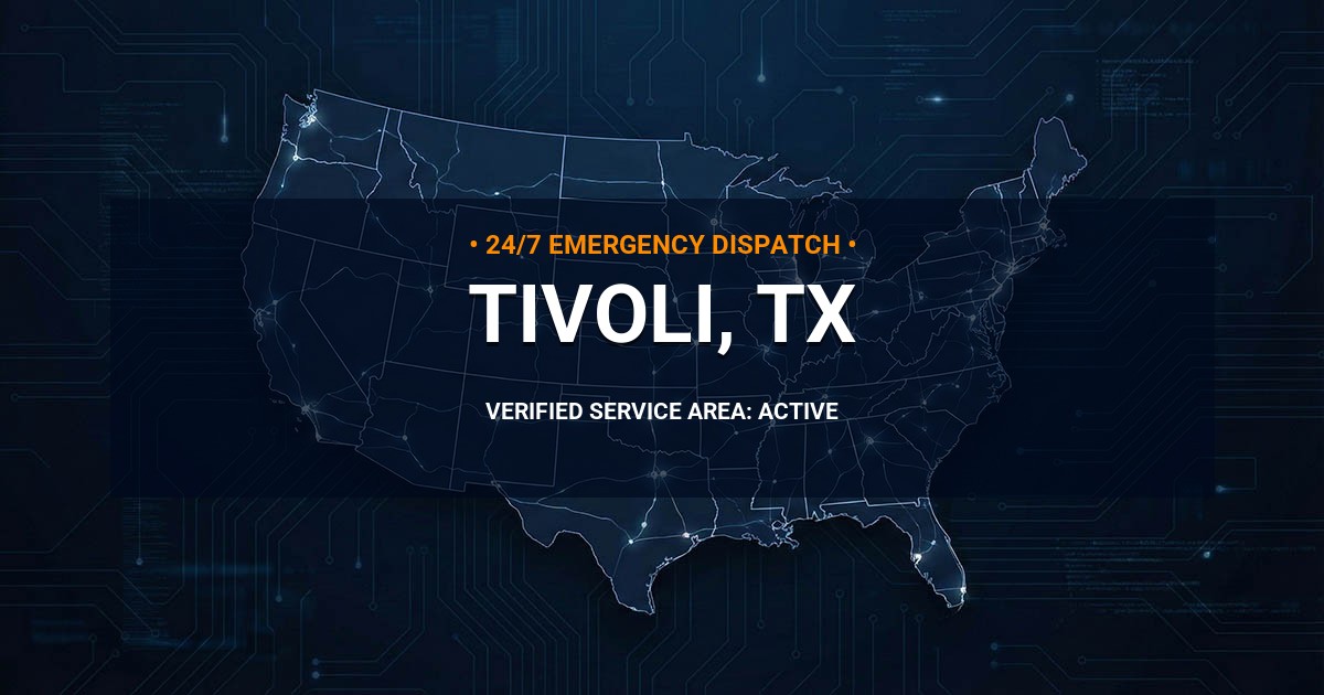 Emergency Plumbing Dispatch Map for Plumbing Services: Tivoli, TX
