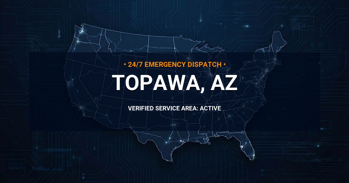 Emergency Plumbing Dispatch Map for Plumbing Services: Topawa, AZ