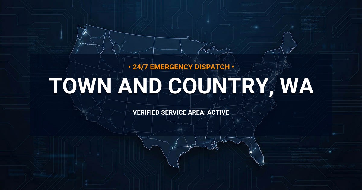 Emergency Plumbing Dispatch Map for Plumbing Services: Town and Country, WA