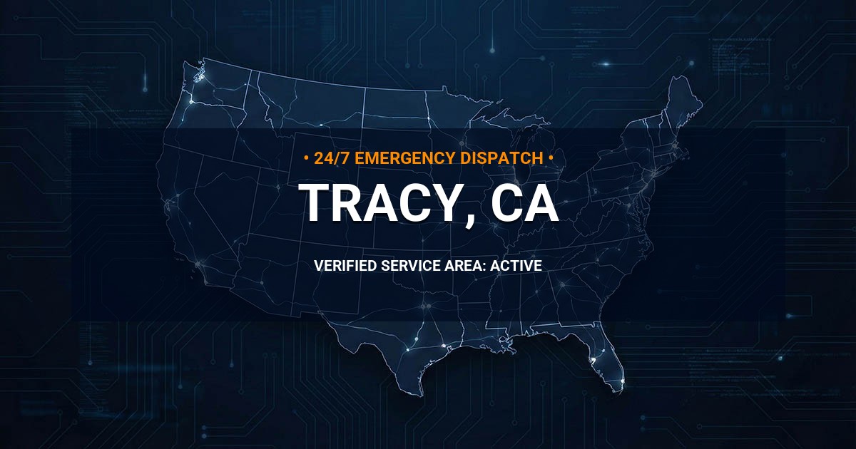 Emergency Plumbing Dispatch Map for Plumbing Services: Tracy, CA