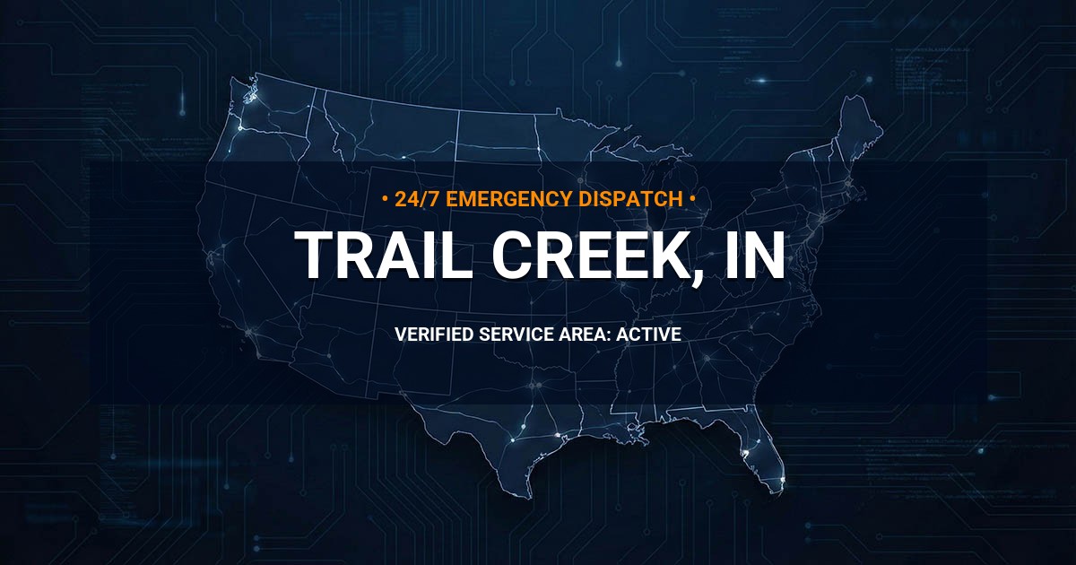 Emergency Plumbing Dispatch Map for Plumbing Services: Trail Creek, IN