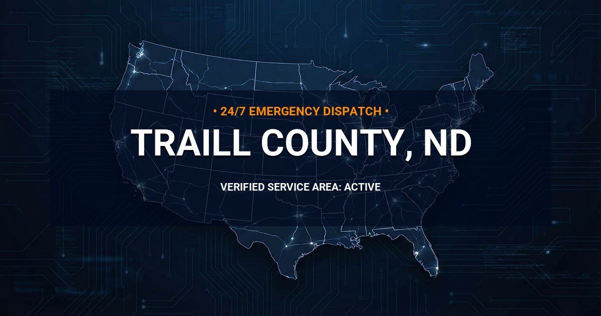 Emergency Plumbing Dispatch Map for Traill County Plumbing Logistics