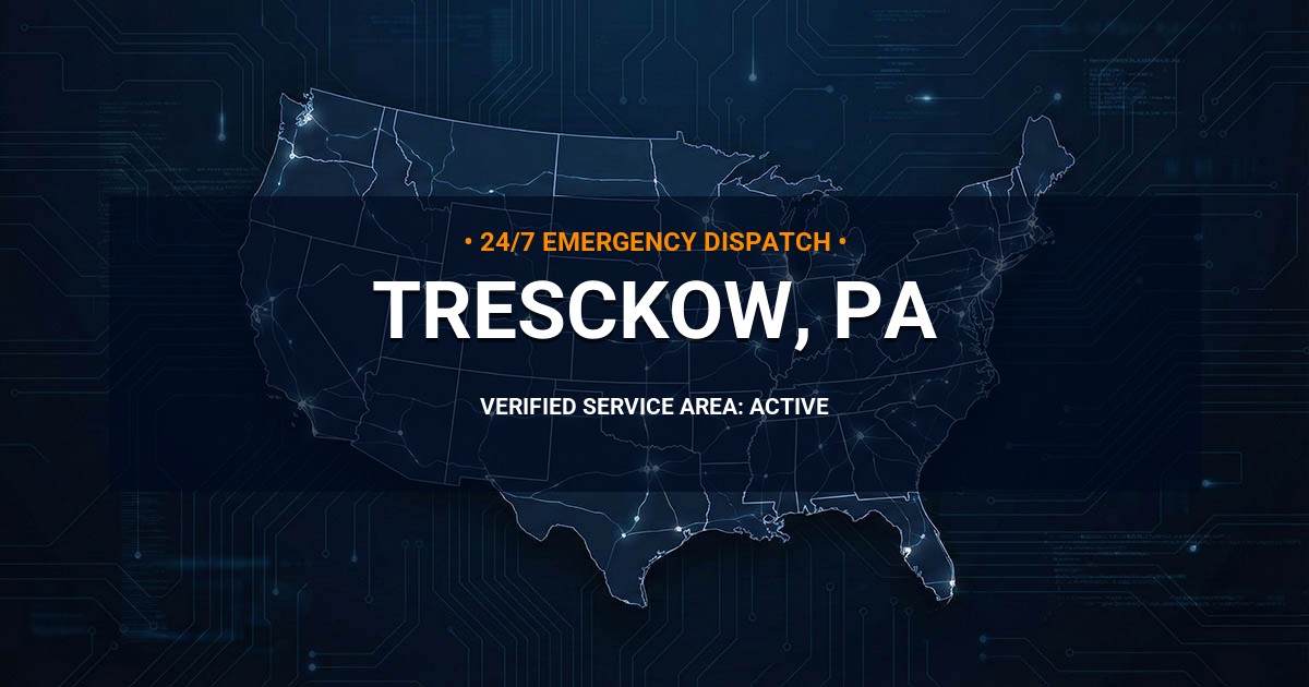 Emergency Plumbing Dispatch Map for Plumbing Services: Tresckow, PA