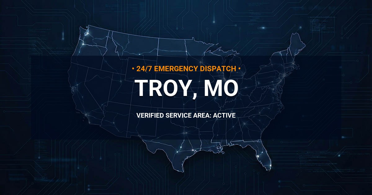 Emergency Plumbing Dispatch Map for Plumbing Services: Troy, MO