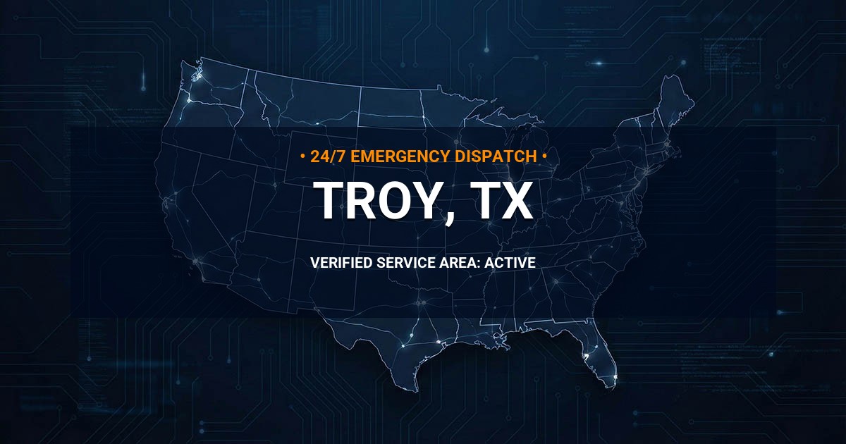 Emergency Plumbing Dispatch Map for Plumbing Services: Troy, TX
