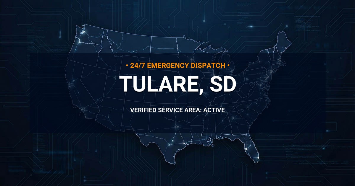 Emergency Plumbing Dispatch Map for Plumbing Services: Tulare, SD