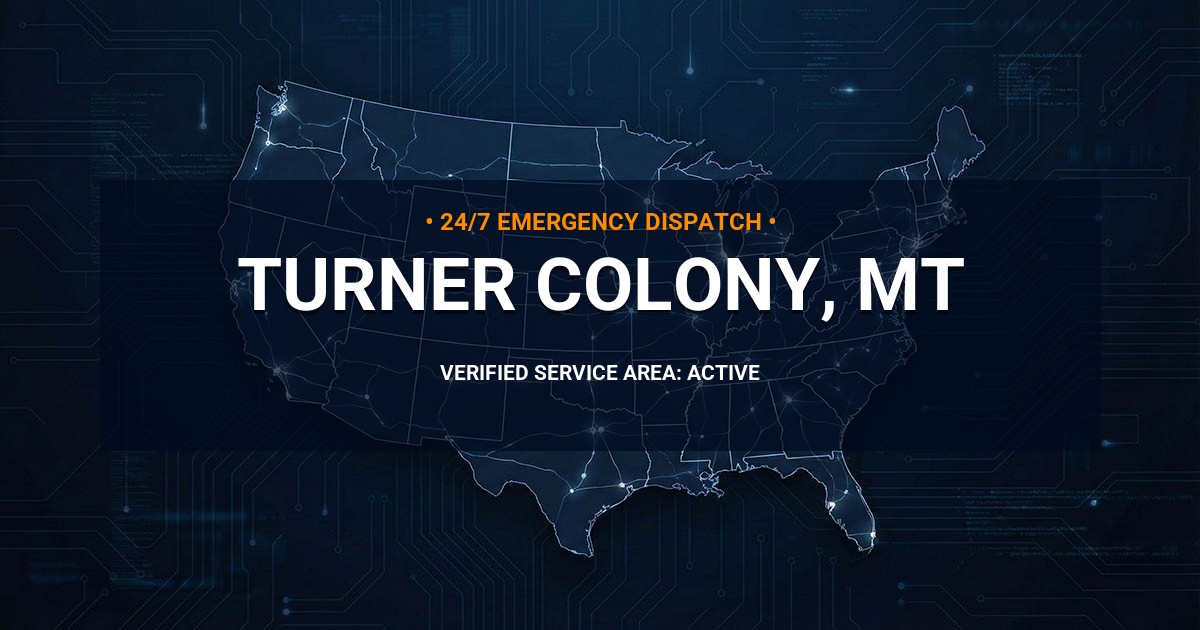 Emergency Plumbing Dispatch Map for Plumbing Services: Turner Colony, MT