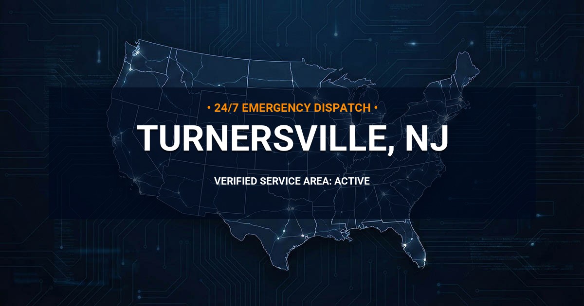 Emergency Plumbing Dispatch Map for Plumbing Services: Turnersville, NJ