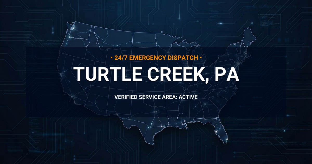 Emergency Plumbing Dispatch Map for Plumbing Services: Turtle Creek, PA