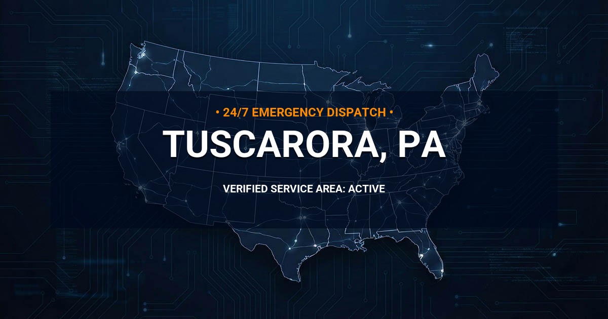 Emergency Plumbing Dispatch Map for Plumbing Services: Tuscarora, PA