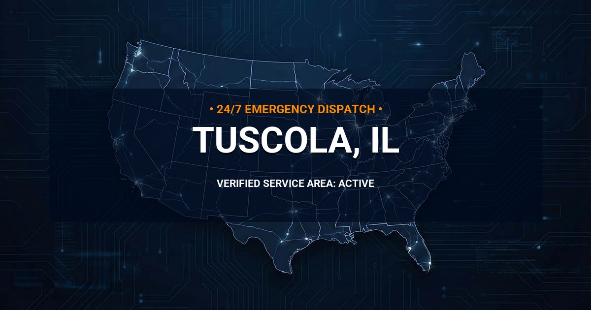 Emergency Plumbing Dispatch Map for Plumbing Services: Tuscola, IL