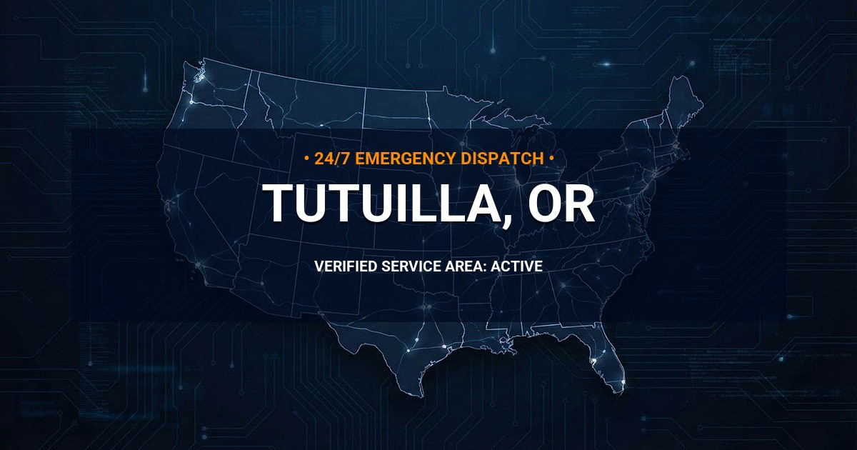 Emergency Plumbing Dispatch Map for Plumbing Services: Tutuilla, OR