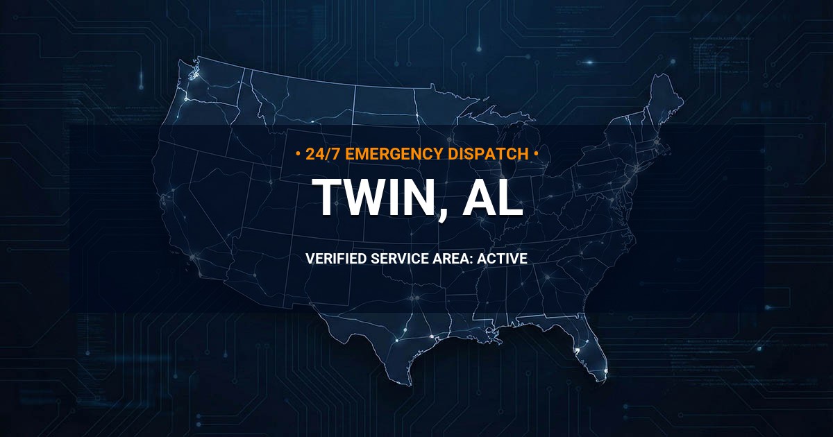 Emergency Plumbing Dispatch Map for Plumbing Services: Twin, AL