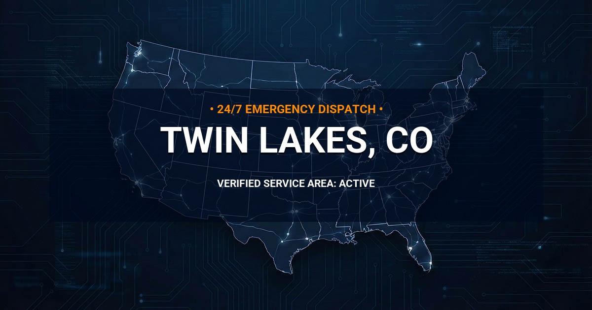 Emergency Plumbing Dispatch Map for Plumbing Services: Twin Lakes, CO