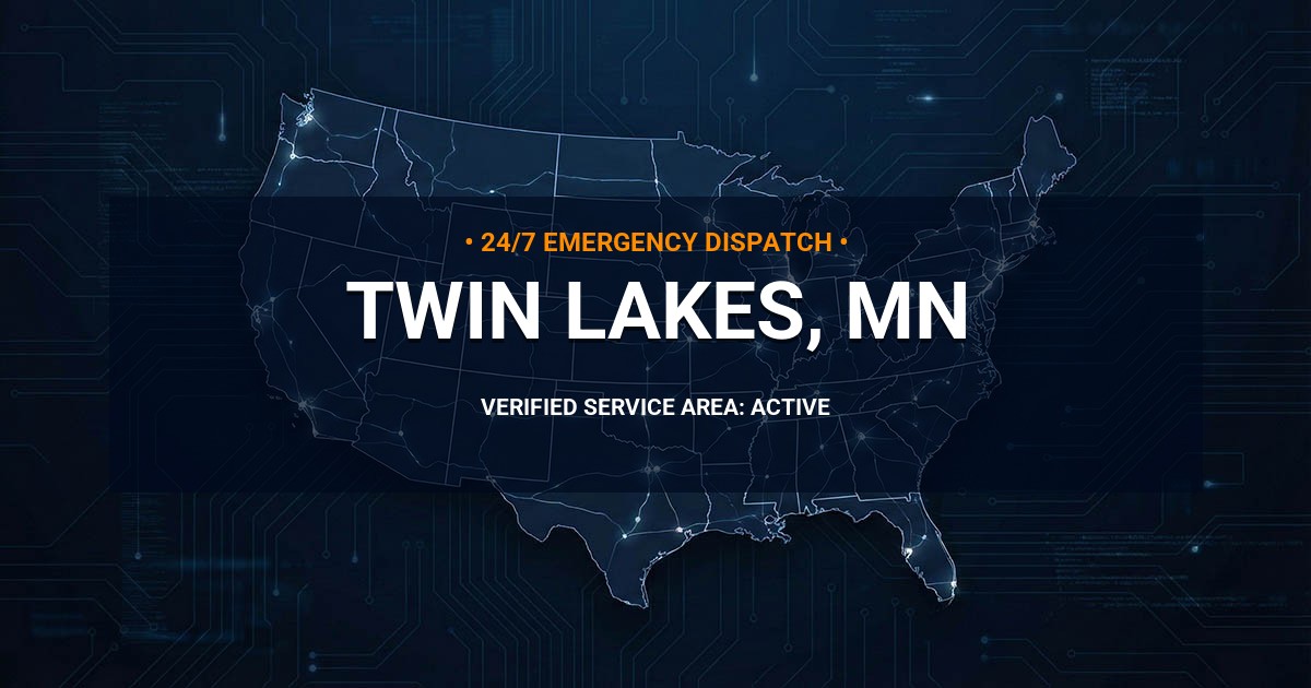 Emergency Plumbing Dispatch Map for Plumbing Services: Twin Lakes, MN