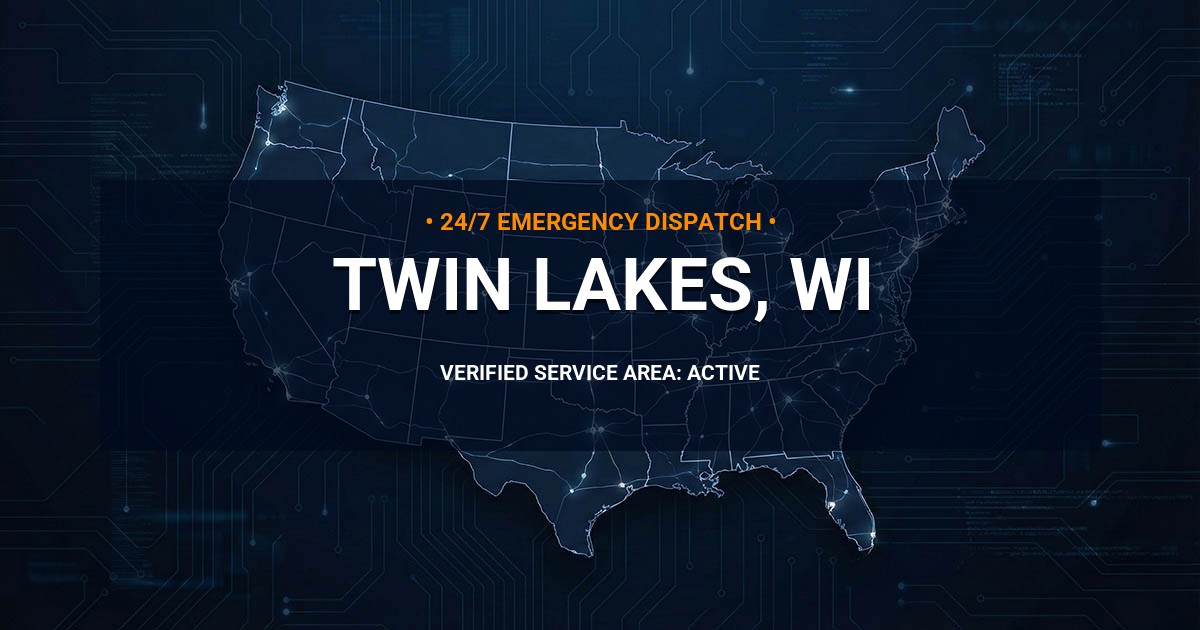 Emergency Plumbing Dispatch Map for Plumbing Services: Twin Lakes, WI