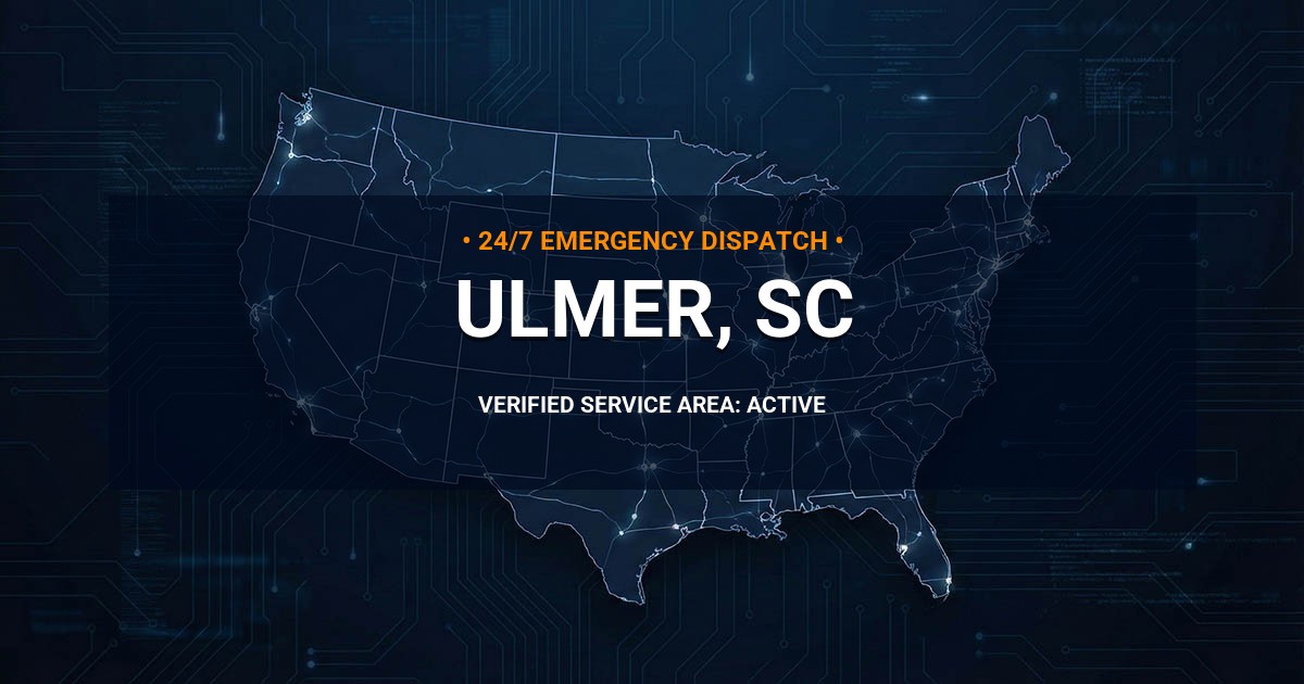 Emergency Plumbing Dispatch Map for Plumbing Services: Ulmer, SC