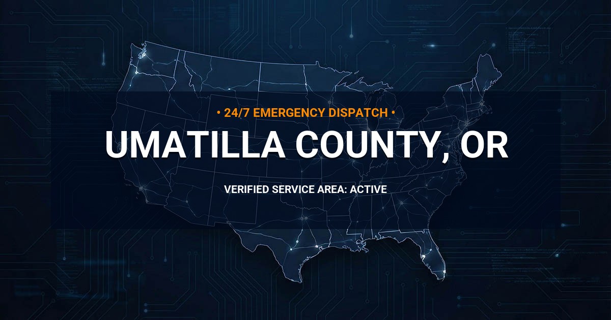 Emergency Plumbing Dispatch Map for Umatilla County Plumbing Logistics