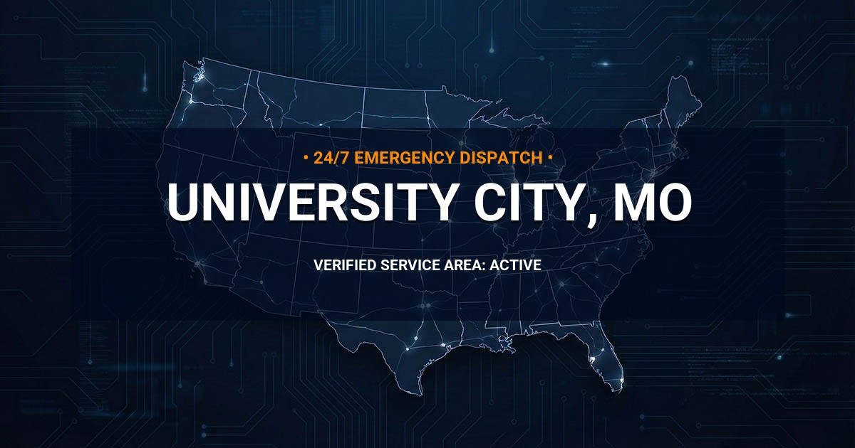 Emergency Plumbing Dispatch Map for Plumbing Services: University City, MO