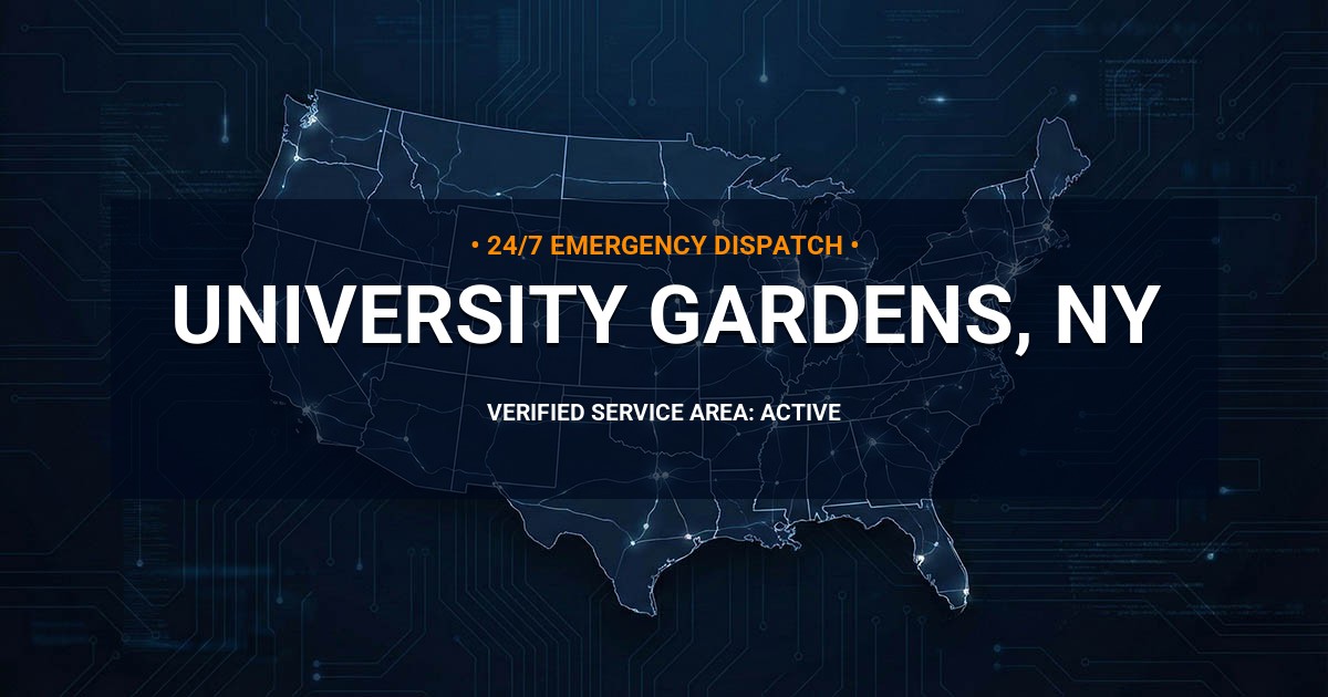 Emergency Plumbing Dispatch Map for Plumbing Services: University Gardens, NY