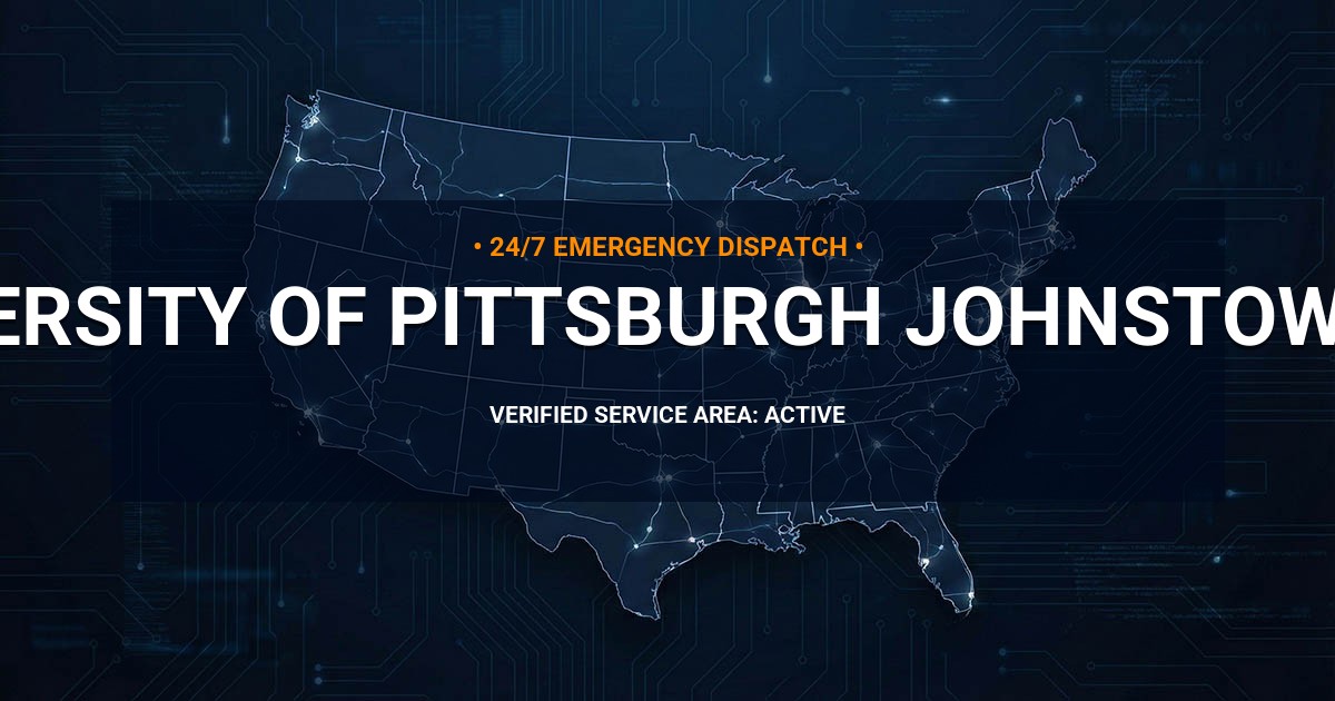 Emergency Plumbing Dispatch Map for Plumbing Services: University of Pittsburgh Johnstown, PA