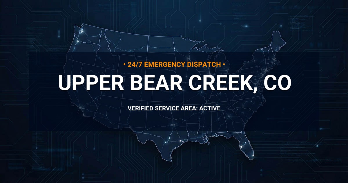 Emergency Plumbing Dispatch Map for Plumbing Services: Upper Bear Creek, CO