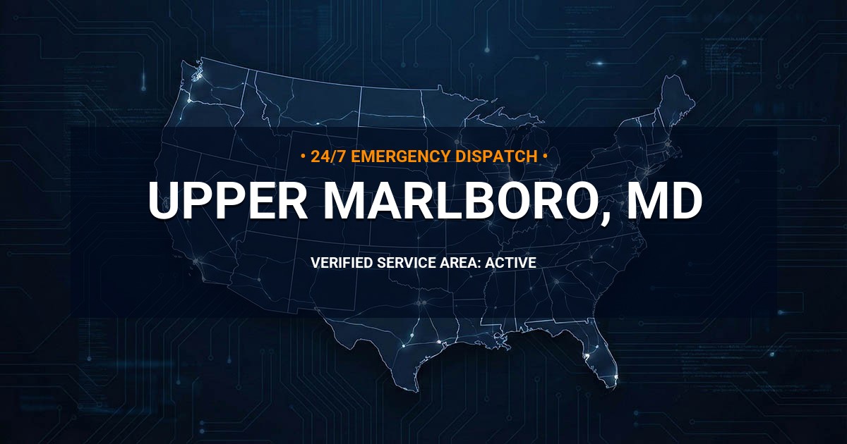 Emergency Plumbing Dispatch Map for Plumbing Services: Upper Marlboro, MD