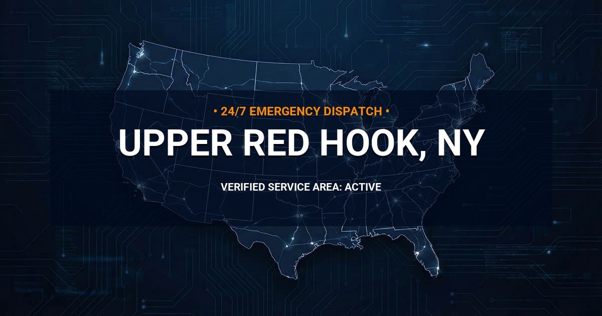 Emergency Plumbing Dispatch Map for Plumbing Services: Upper Red Hook, NY