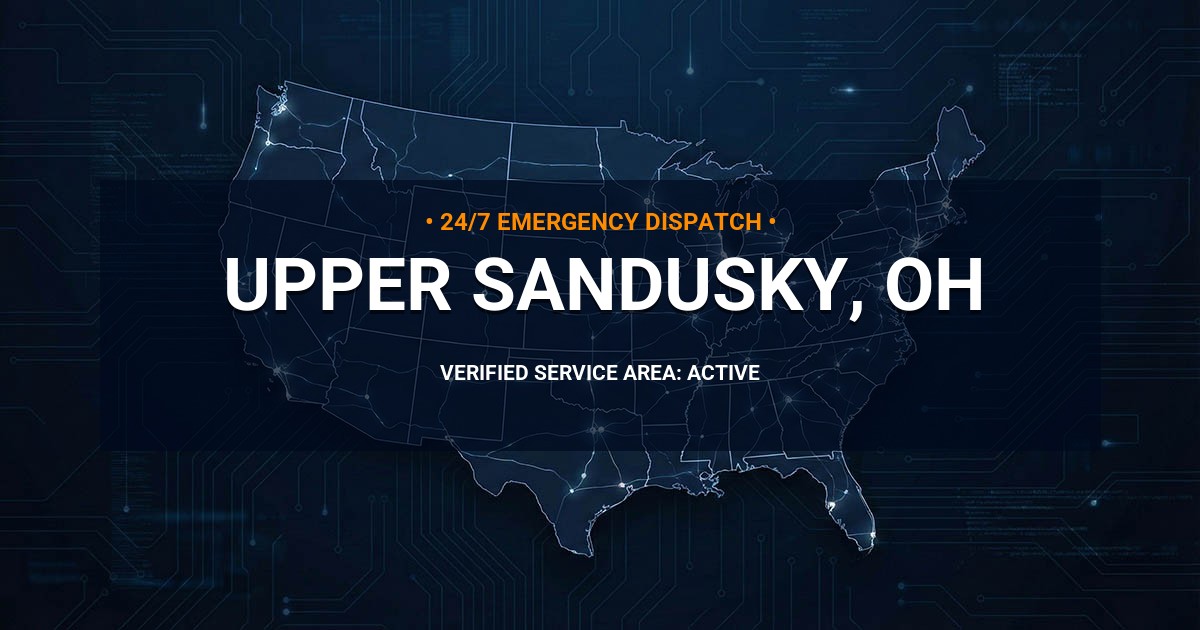 Emergency Plumbing Dispatch Map for Plumbing Services: Upper Sandusky, OH