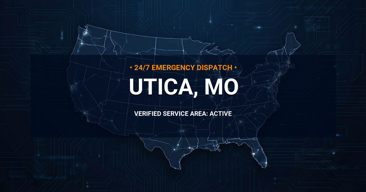 Emergency Plumbing Dispatch Map for Plumbing Services: Utica, MO