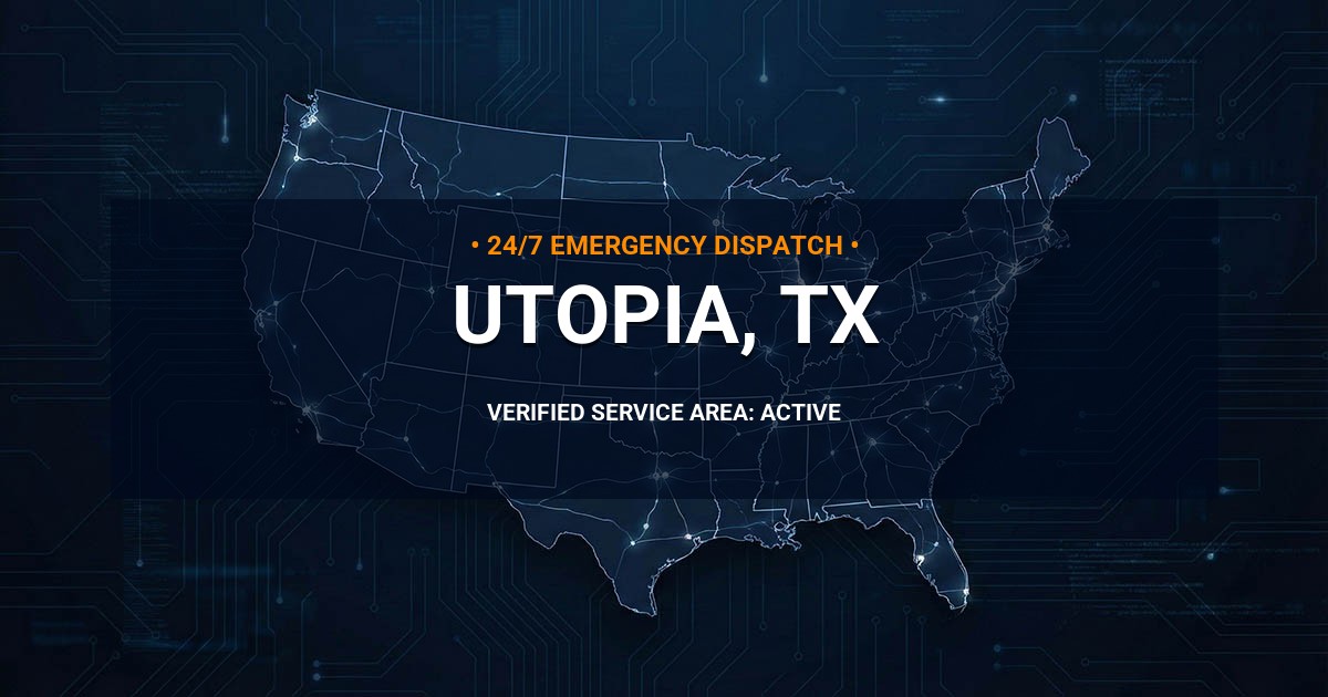 Emergency Plumbing Dispatch Map for Plumbing Services: Utopia, TX