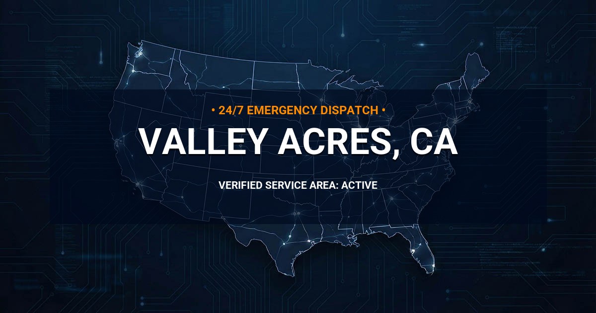 Emergency Plumbing Dispatch Map for Plumbing Services: Valley Acres, CA
