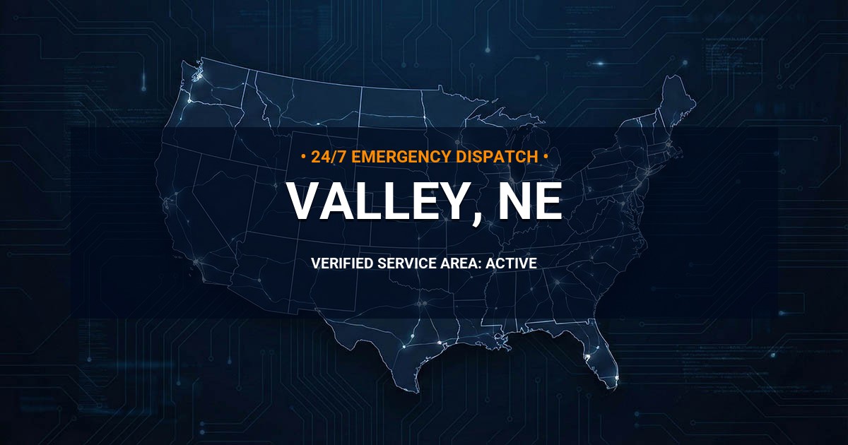 Emergency Plumbing Dispatch Map for Plumbing Services: Valley, NE