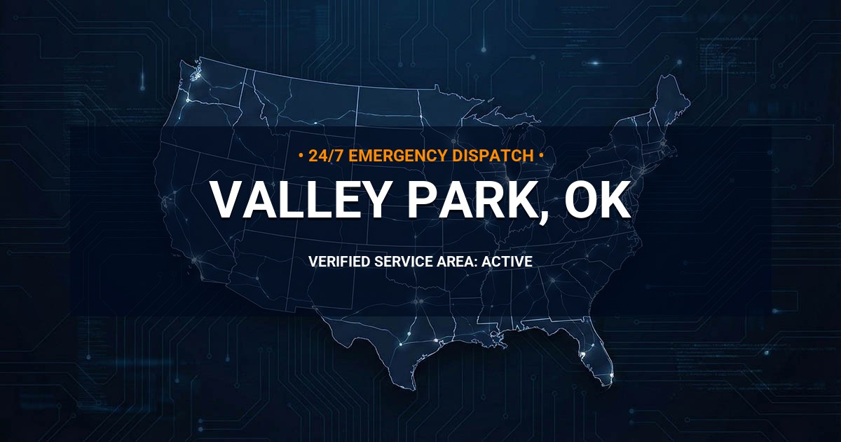 Emergency Plumbing Dispatch Map for Plumbing Services: Valley Park, OK