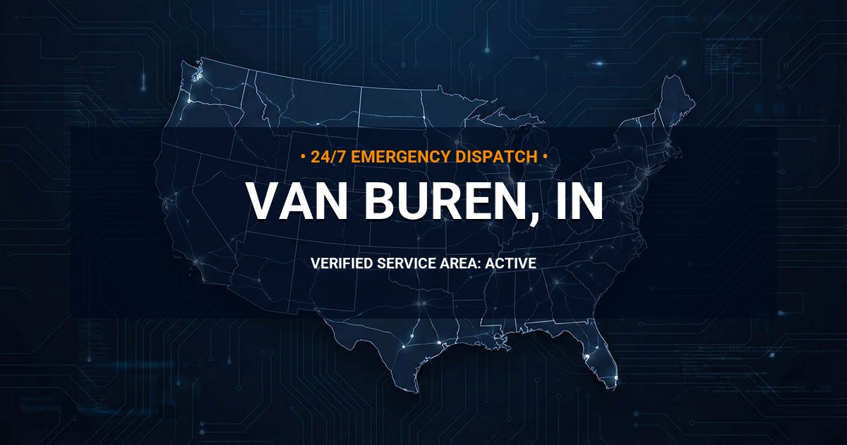 Emergency Plumbing Dispatch Map for Plumbing Services: Van Buren, IN
