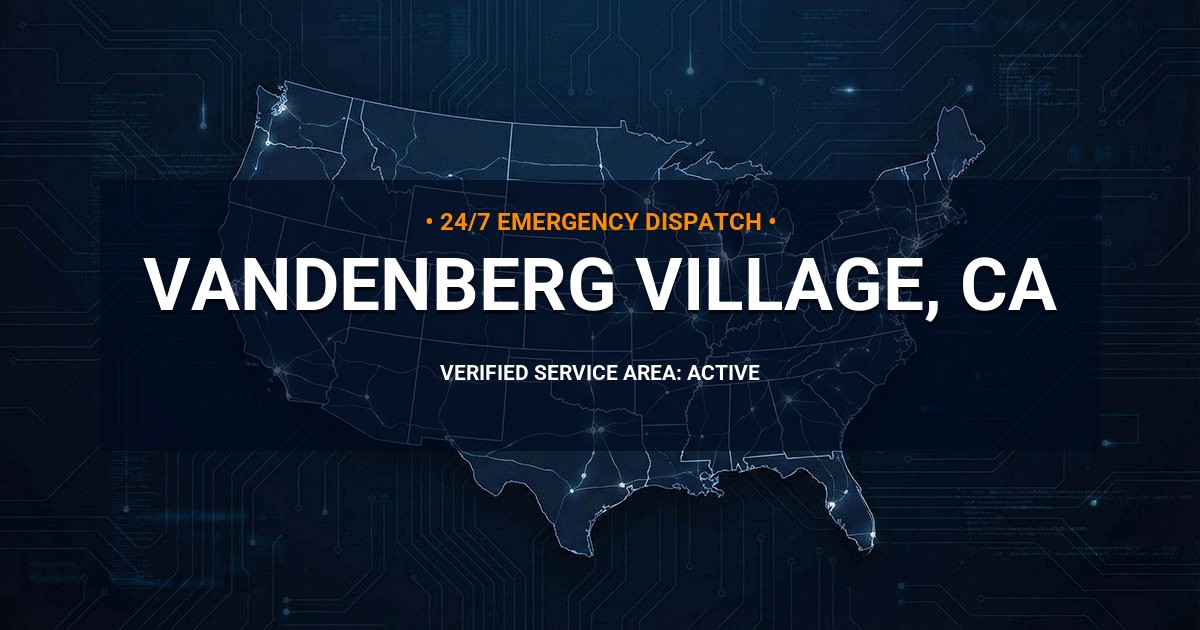 Emergency Plumbing Dispatch Map for Plumbing Services: Vandenberg Village, CA