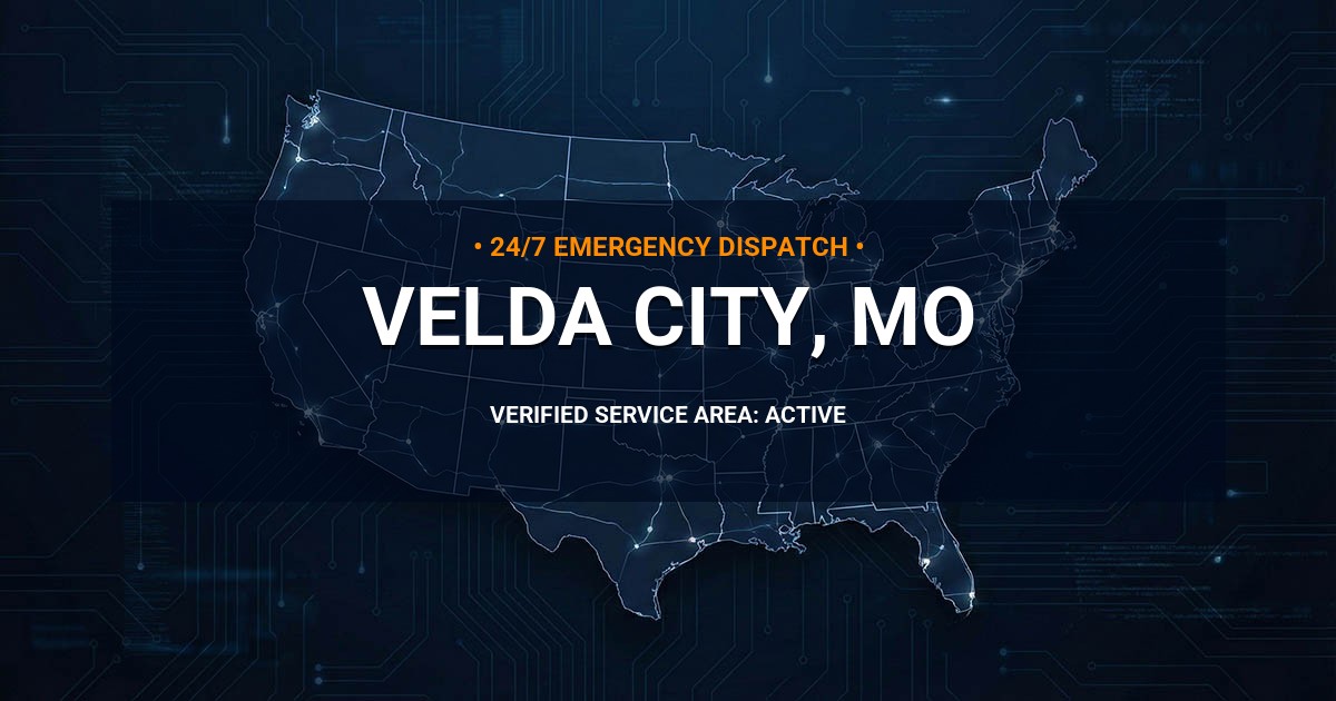 Emergency Plumbing Dispatch Map for Plumbing Services: Velda City, MO