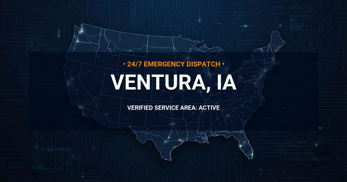 Emergency Plumbing Dispatch Map for Plumbing Services: Ventura, IA