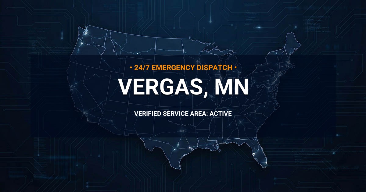 Emergency Plumbing Dispatch Map for Plumbing Services: Vergas, MN
