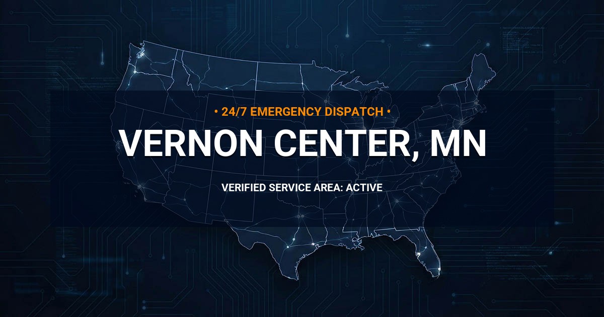 Emergency Plumbing Dispatch Map for Plumbing Services: Vernon Center, MN