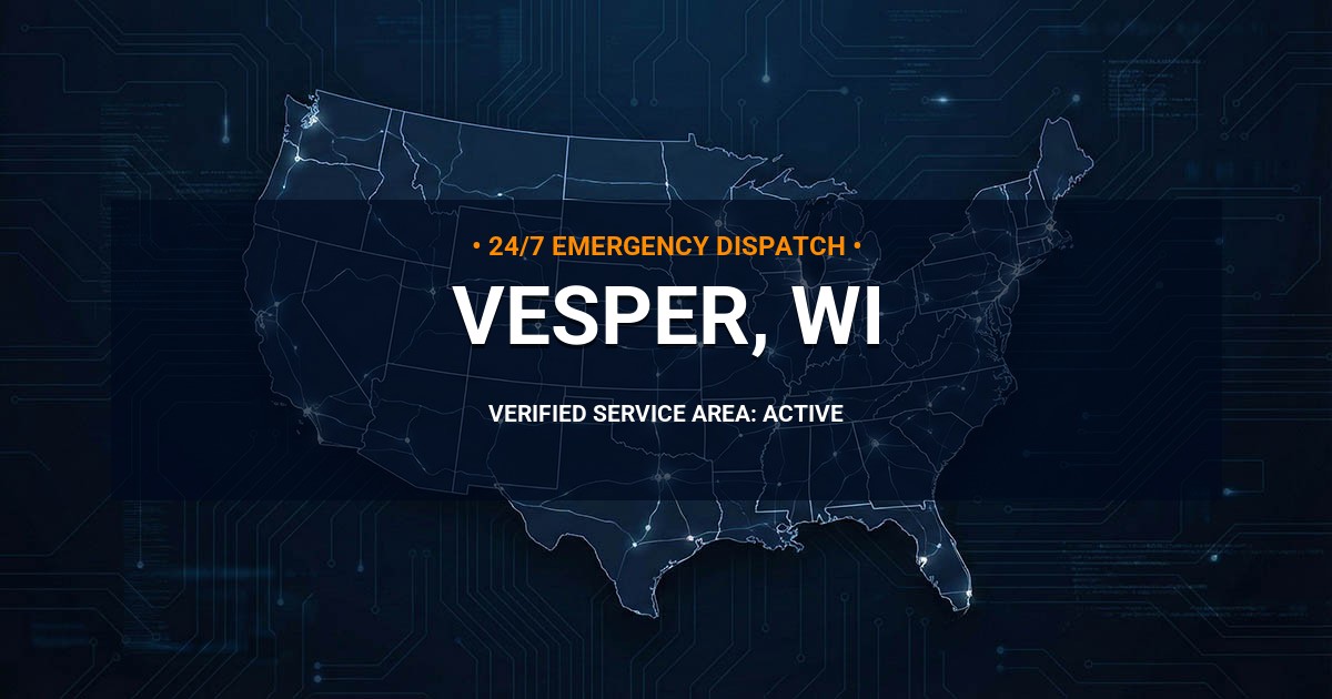 Emergency Plumbing Dispatch Map for Plumbing Services: Vesper, WI