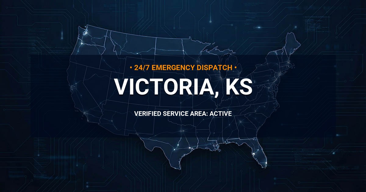 Emergency Plumbing Dispatch Map for Plumbing Services: Victoria, KS