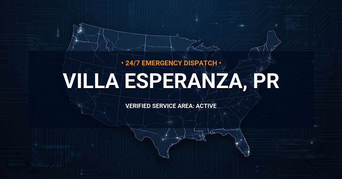 Emergency Plumbing Dispatch Map for Plumbing Services: Villa Esperanza, PR