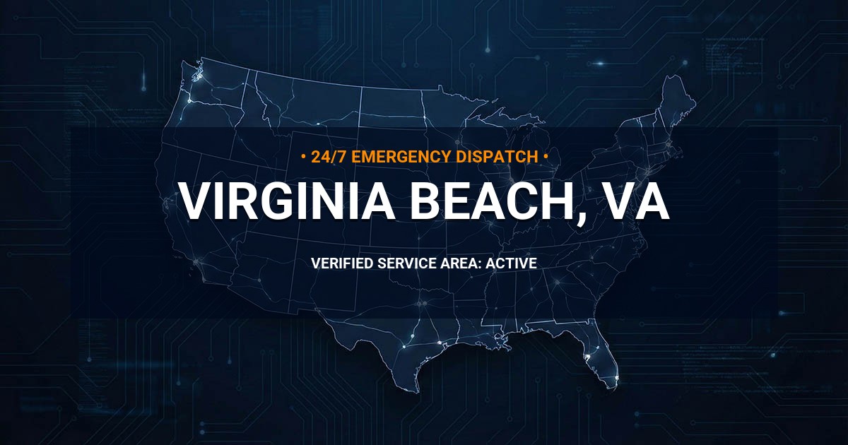 Emergency Plumbing Dispatch Map for Plumbing Services: Virginia Beach, VA