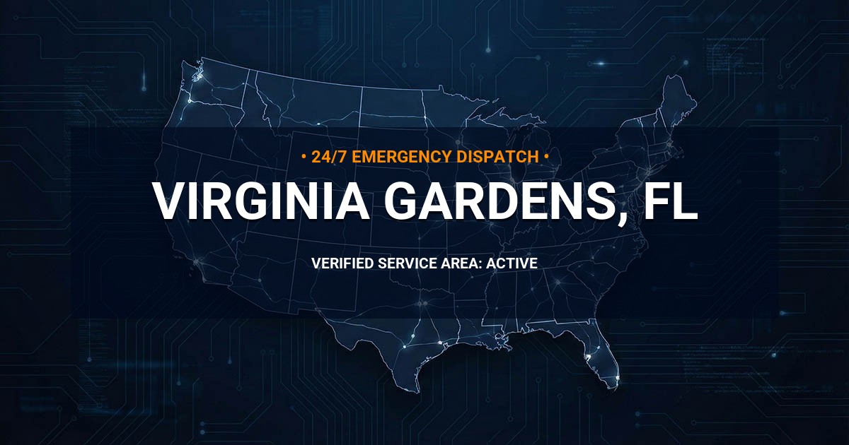 Emergency Plumbing Dispatch Map for Plumbing Services: Virginia Gardens, FL